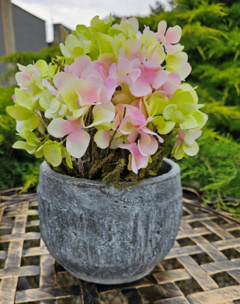 Betónový obal na kvety, tmavosivý, 14x18 cm