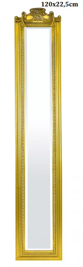 Zlaté obdĺžnikové zrkadlo 120x22,5cm