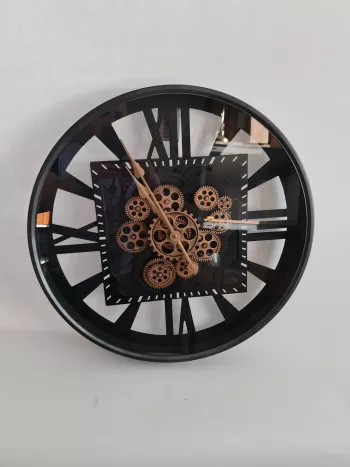 Štýlové nástenné hodiny, čiernohnedé, 60 cm