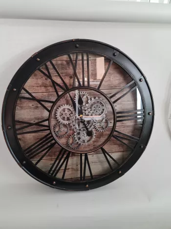 Štýlové nástenné hodiny, čiernohnedé, 80 cm