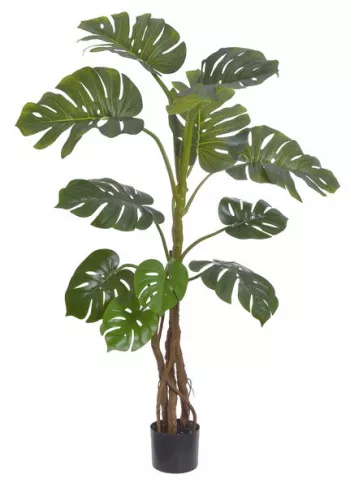 Umelá rastlina Monstera v črepníku, zelená, 140 cm