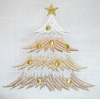 Obrús pod tanier, vianočný, bielo - béžový so stromčekmi, 30x45 cm