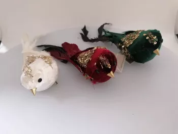 Vianočný vtáčik so štipcom, 3 farebné varianty