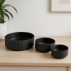 Plechová nádoba, čierna, 3 ks v sade