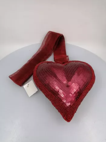 Závesné dekoračné srdce z textílie