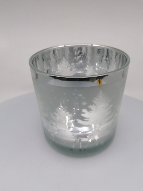 Vianočný strieborný svietnik 14x15cm