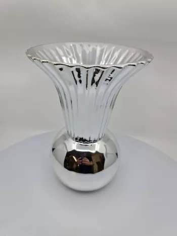 Strieborná keramická váza 18x25cm