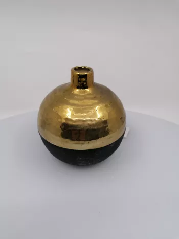 Keramická váza čierno-zlatá  13x12cm