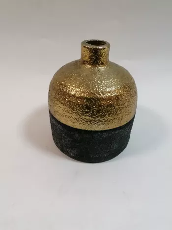 Keramická váza čierno-zlatá  18x15cm