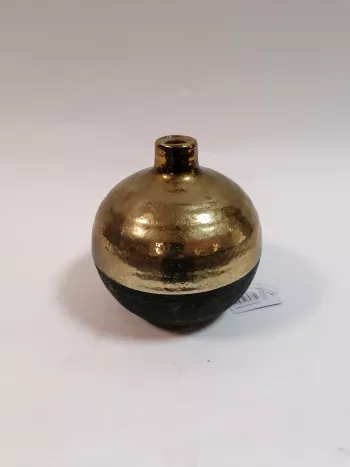 Keramická váza čierno-zlatá  17x16cm