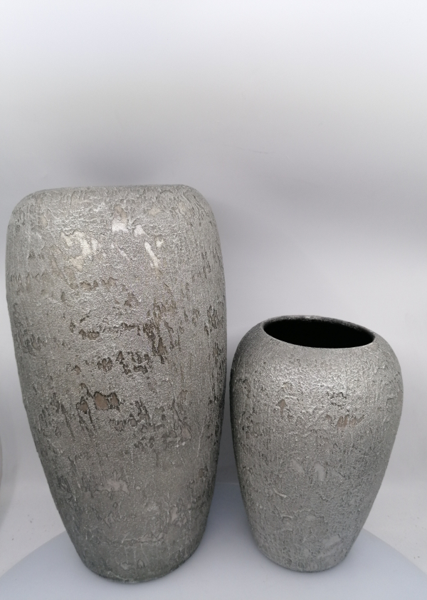 Strieborná terakotová váza 40x22cm