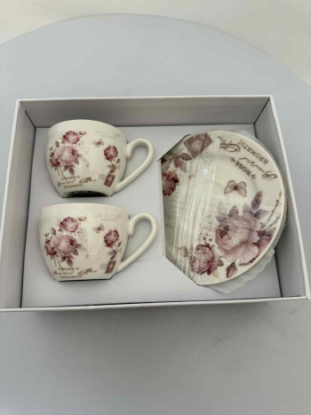 Šálka s podšálkou, poľné kvety, 250 ml