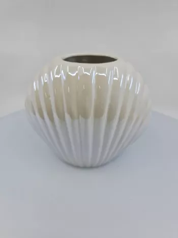 Biela keramická váza, 16x18x7 cm