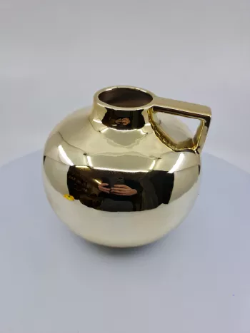 Zlatá keramická váza, Džbán, 17x17x18 cm