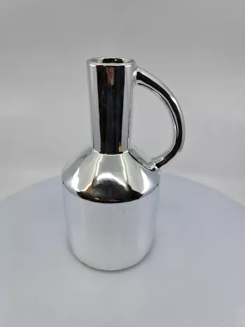 Strieborná keramická váza, Džbán, 24x12 cm