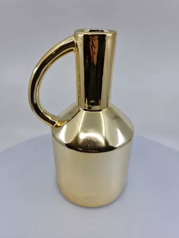 Zlatá keramická váza, Džbán, 24x12 cm