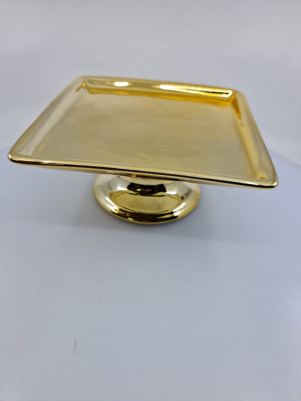 Keramická tortovnica, zlatá, 10x22 cm