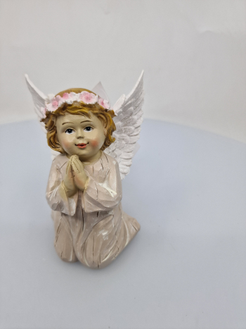 Dekoračný anjelik, svetlý, 7x6x10 cm