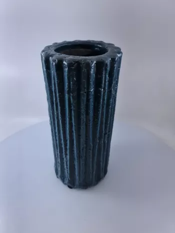 Váza, tmavomodrá, keramická, 12x25 cm