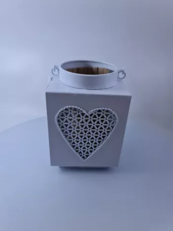 Lampášik na čajovú sviečku, sivý, 12x18 cm