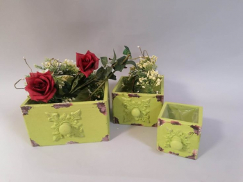Šuflíky drevené na dekorovanie a sadenie, zelené, 3 ks sada