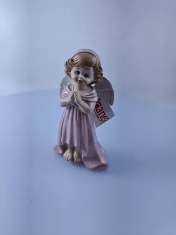 Dekoračný anjelik, ružový, 15 cm