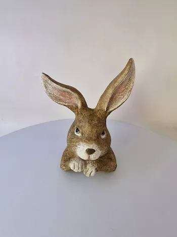Veľkonočný dekoračný zajac, tmavohnedý, 16 cm