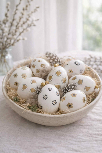 Veľkonočné vajíčka, svetlé, 9 ks, 7 cm