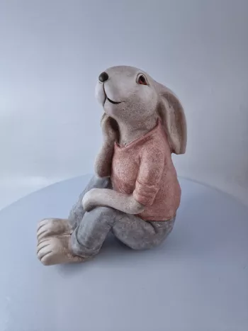 Veľkonočný dekoračný zajac, farebný, 24x18x10 cm