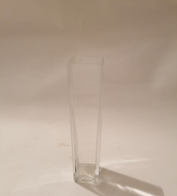 Sklenená štvorcová váza 20x4x4cm