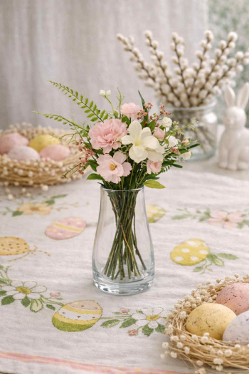 Umelá kytica kvetov, farebná, 47 cm