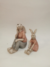 Veľkonočný dekoračný zajac, farebný, 17x15x7 cm