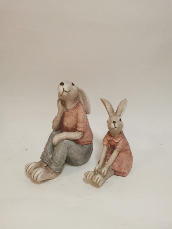 Veľkonočný dekoračný zajac, farebný, 17x15x7 cm