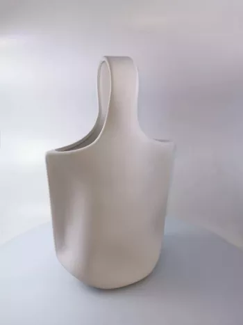 Biela keramická váza, 34x21x12 cm