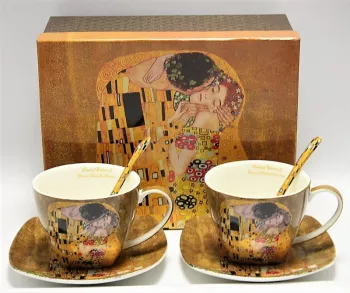Gustáv Klimt, The Kiss, Šálky zlaté,  2-sada, 300ml
