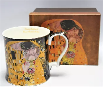 G.Klimt, The Kiss, Hrnček,  čierný,  350ml