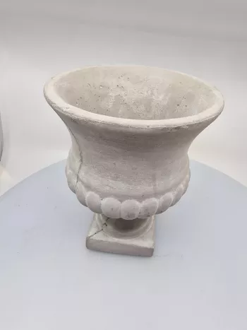 Váza, sivá, cementová, 21x17 cm