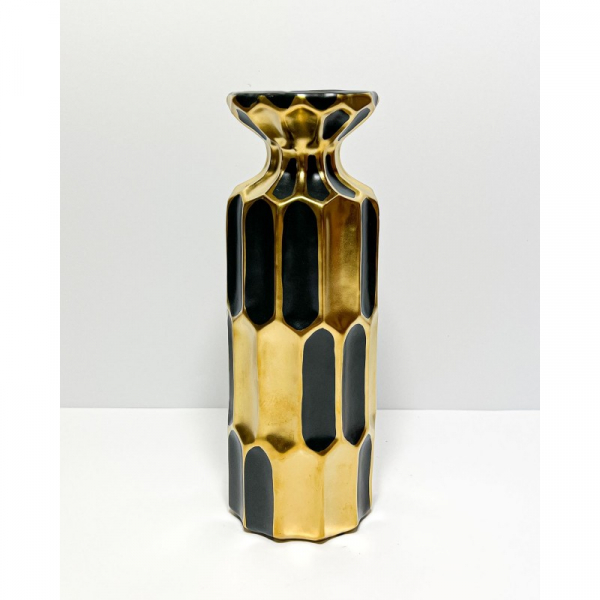 Čierno-zlatá váza 28x10cm