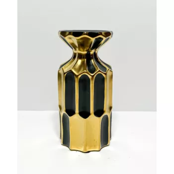 Čierno-zlatá váza 20x10cm