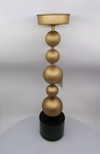 Zlatý kovový svietnik 11,5x48,5cm