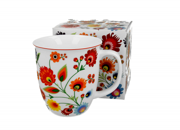 Kvetinkový porcelánový JUMBO hrnček 