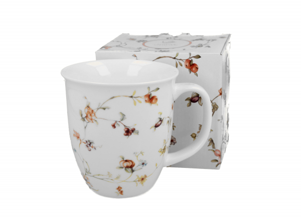 Porcelánový JUMBO hrnček s jemným kvetinkovým vzorom
