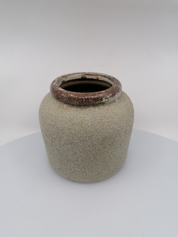 Keramický obal na črepníkové kvety s matnou glazúrou 15x14cm