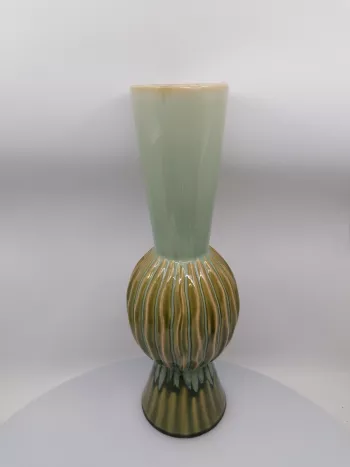 Zelená keramická váza  42x12cm