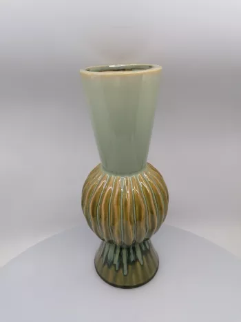 Zelená keramická váza 32x12cm