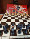 Drevené šachy queen of games, 46x46 cm