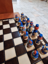 Drevené šachy Matriošky, 40x40 cm