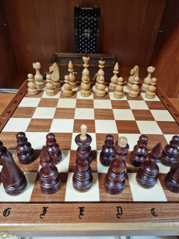 Drevené šachy, svetlohnedé, Backgammon, 48x48 cm