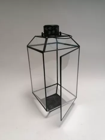 Čierny lampáš  20,5x20,5x46cm