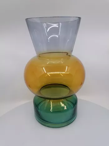 Trojfarebná sklenená váza 20x32cm